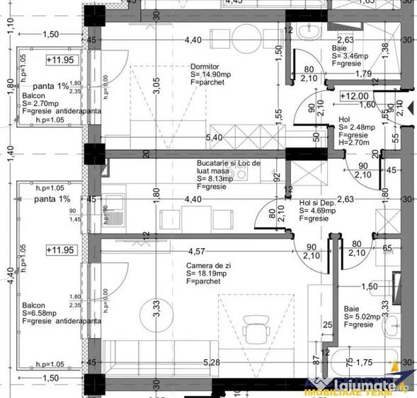 Apartament cu 2 camere decomandat în Avantgarden