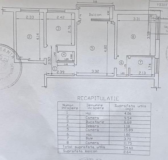 Apartament cu 3 camere semidecomandat în Independenței