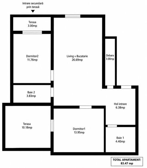 Apartament cu 3 camere decomandat în 7 Noiembrie
