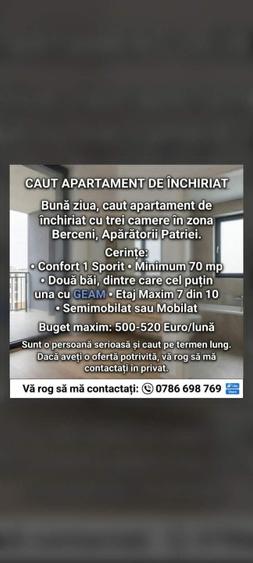 Apartament cu 3 camere decomandat în Apărătorii Patriei
