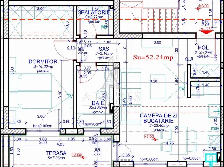 Apartament cu 2 camere semidecomandat în Giroc