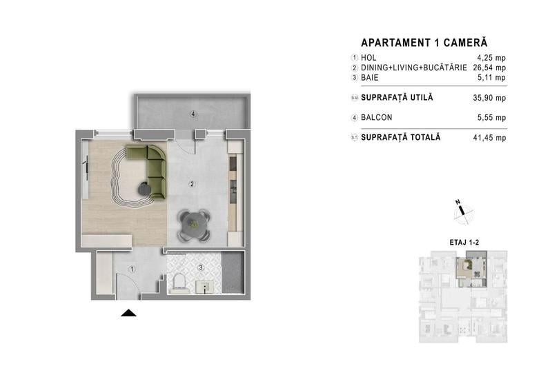 Tesera Residence - Garsonieră - Bloc nou - 4