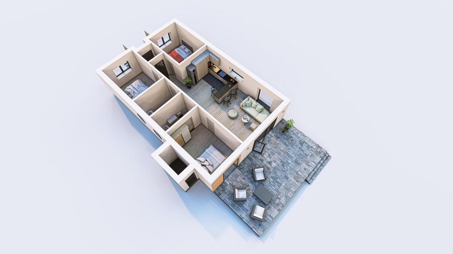 Casă individuală cu 4 camere cu Teren 400 Mp în Tunari