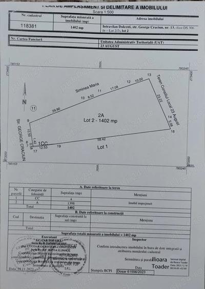 Teren de 1400 mp, în Dulcești