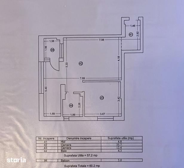 Apartament cu 2 camere în Nord