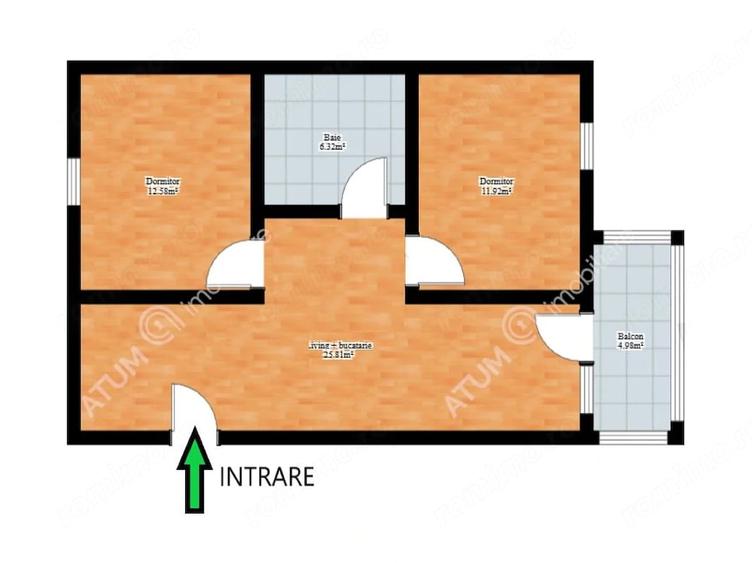Apartament cu 3 camere decomandat în Central