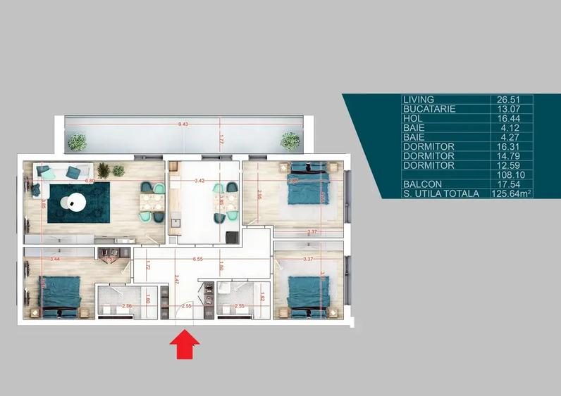 Apartament cu 4 camere decomandat în Theodor Pallady