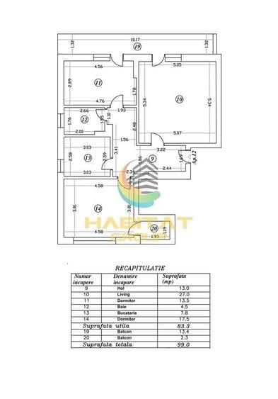 Apartament cu 3 camere decomandat în Central