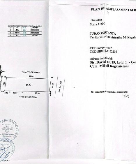 Teren Construcții intravilan de 509 mp, în Mihail Kogălniceanu