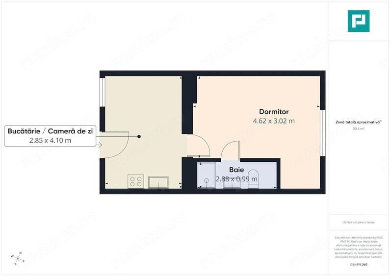 Apartament cu 2 camere decomandat în Ultracentral