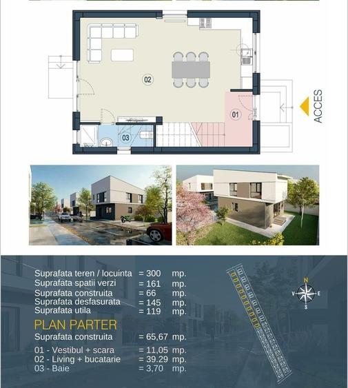 Casă individuală cu 4 camere cu Canalizare în Tunari