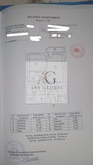 Apartament cu 2 camere semidecomandat, mobilat în 13 Septembrie