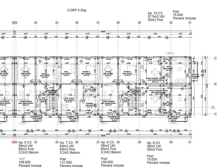 Apartament cu 3 camere în Rediu