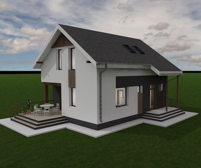 Casă individuală cu 4 camere cu Teren 500 Mp în Bod