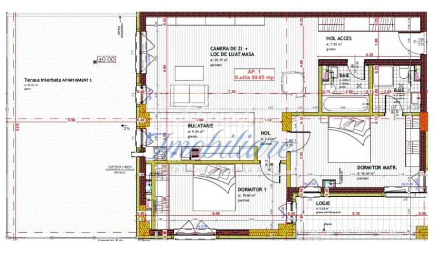 Apartament 3 camere 89,65 MP+ Gradina 52,53  Zona Tineretului - 1