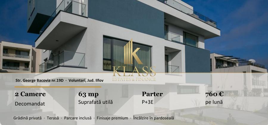Apartament cu 2 camere semidecomandat, mobilat în Pipera
