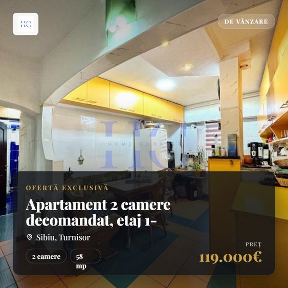 Apartament cu 2 camere decomandat, mobilat în Turnișor