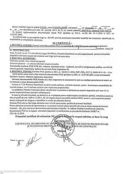 Teren de 1045 mp, în Central