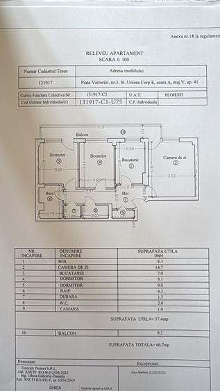 Apartament cu 3 camere decomandat în Central