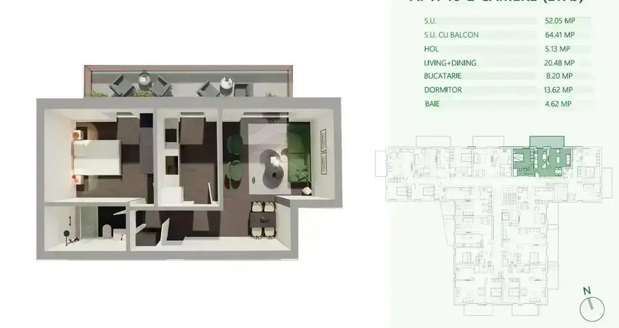 Apartament 2 camere | Metrou Mihai Bravu  |Comision 0 |Bloc Nou - 7