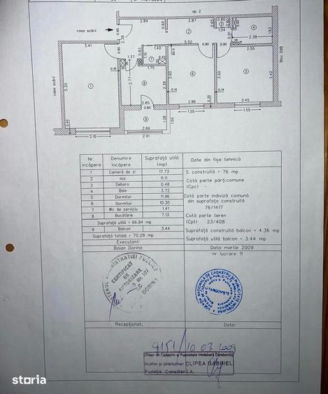 Apartament cu 3 camere în Central