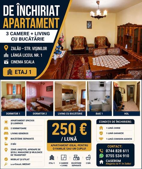 Apartament cu 3 camere în Central