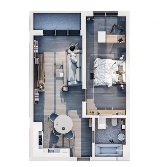 Apartament cu 2 camere semidecomandat în Mamaia-Sat