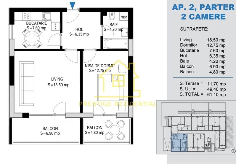 Apartament cu 2 camere decomandat în Theodor Pallady
