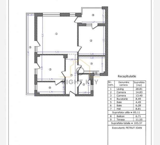 Apartament cu 3 camere decomandat în Băneasa