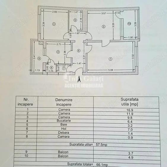 Apartament cu 3 camere decomandat în Țiglina 2