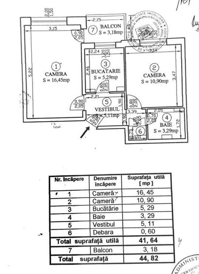 Apartament cu 2 camere decomandat, mobilat în Titan