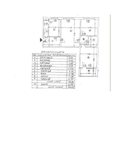 Apartament cu 3 camere semidecomandat în Titan