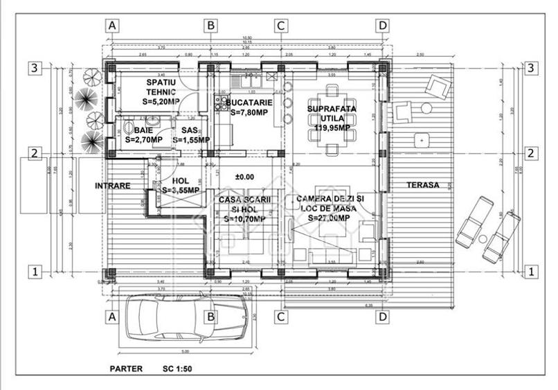 Casă individuală cu 4 camere cu Teren 470 Mp în Central