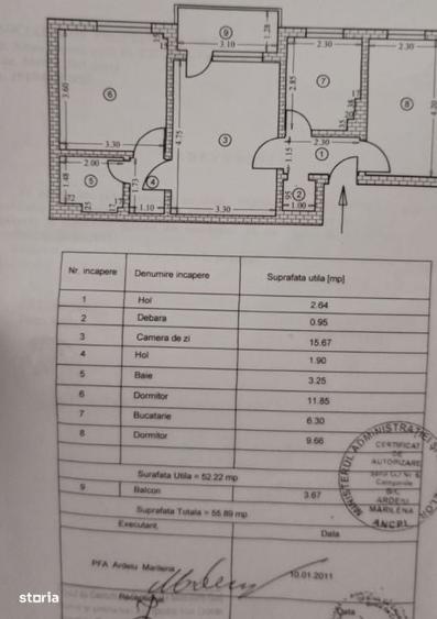 Apartament cu 3 camere în Central
