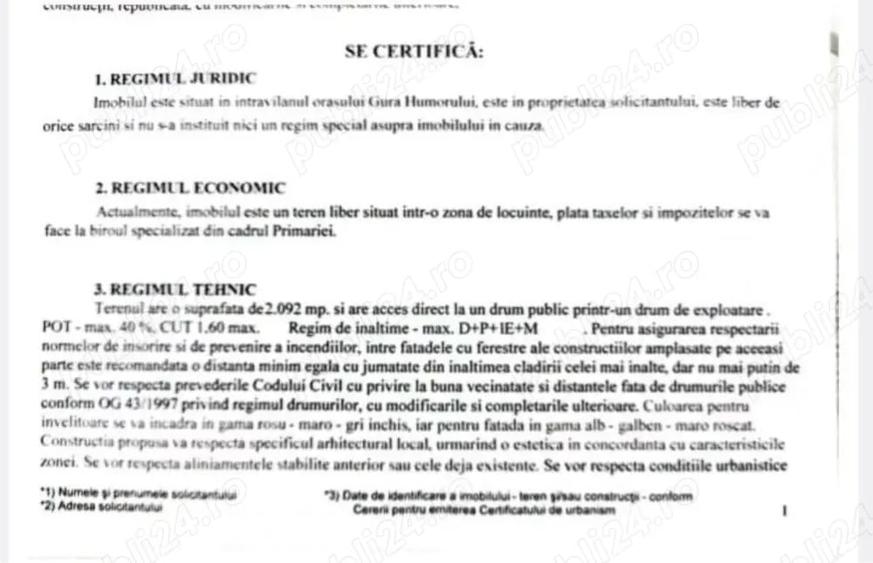 Teren de 2092 mp, în Central