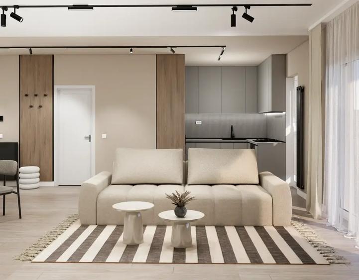 Apartament cu 3 camere semidecomandat, mobilat în Voluntari