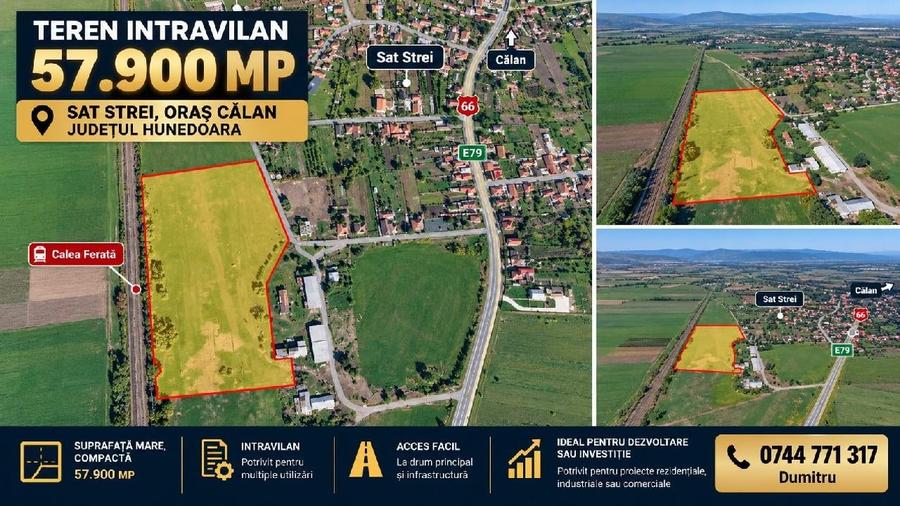 Teren agricol intravilan de 57900 mp, în Strei