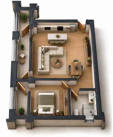 Apartament cu 2 camere în Malu Mare