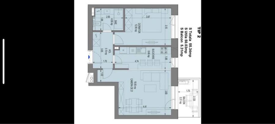 Apartament 2 camere 55mp Nusco City Faza2 - 3