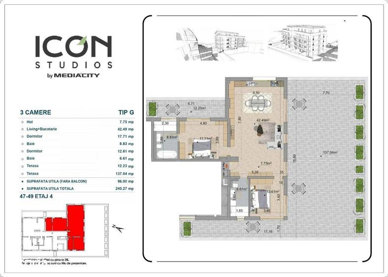Apartament cu 3 camere in ansamblul ICON Studios - zona Mosilor - 10