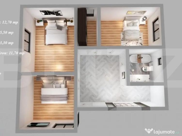 Casa P+1 la rosu, 4 camere, 135 mp, zona Dumbrava - 3