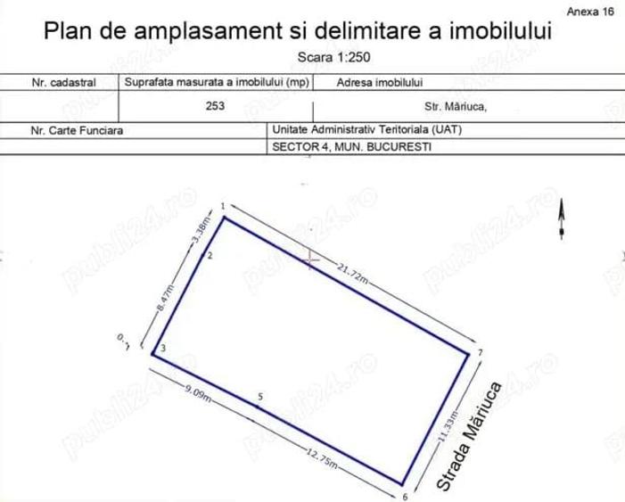 Teren de vanzare, 253 mp, zona Aparatorii Patriei - Berceni - 1