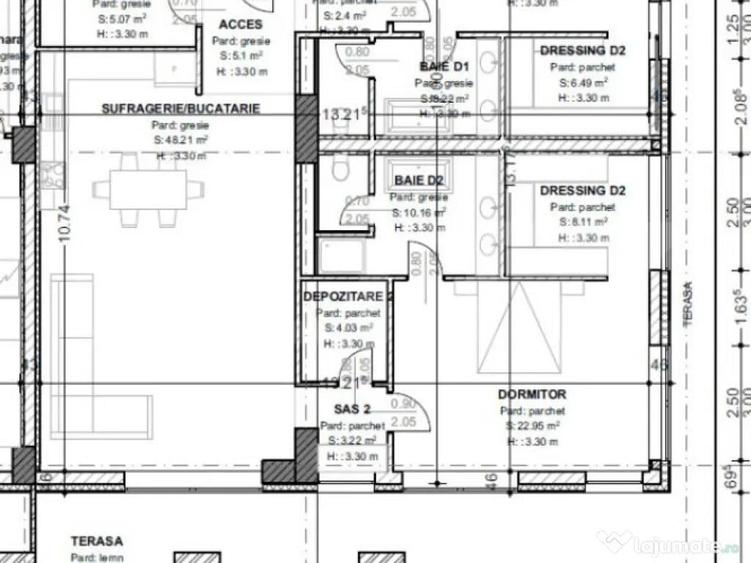 Penthouse de vanzare, cu 3 camere, 148 mp, terasa 62 mp, zo - 1