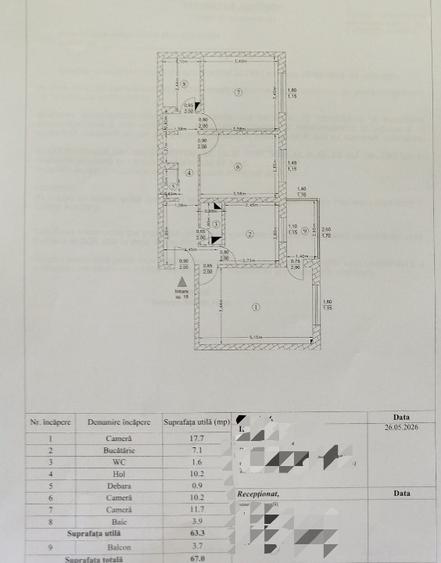 Apartament cu 3 camere decomandat în Frumoasa