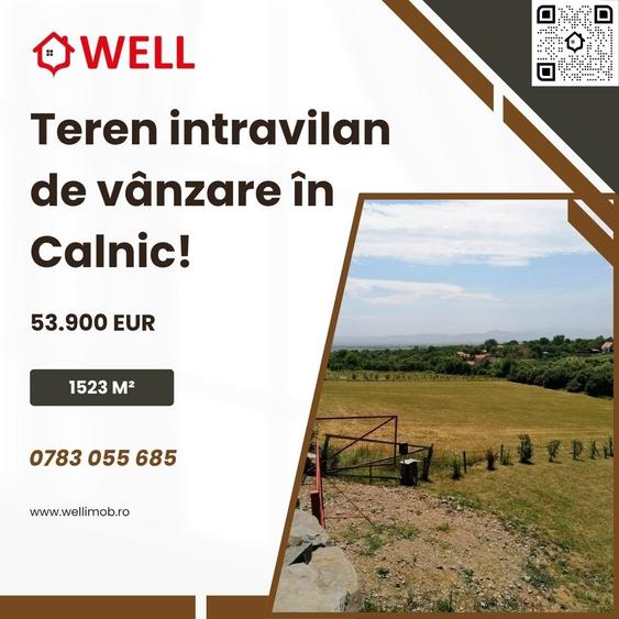 Teren agricol intravilan de 1523 mp, în Calnic