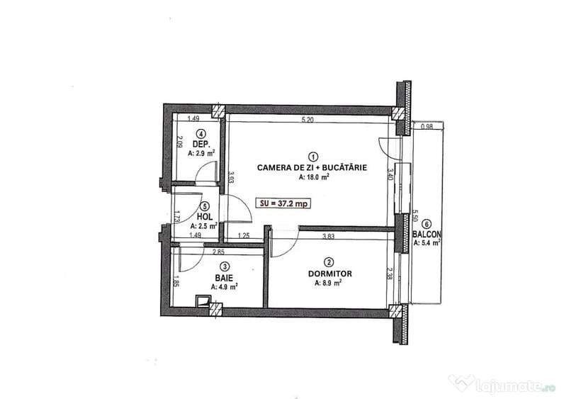 Apartament cu 2 camere nedecomandat în Florești
