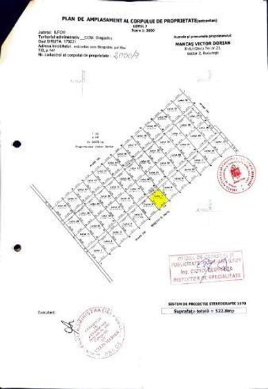 Teren Construcții intravilan de 1160 mp, în Bragadiru