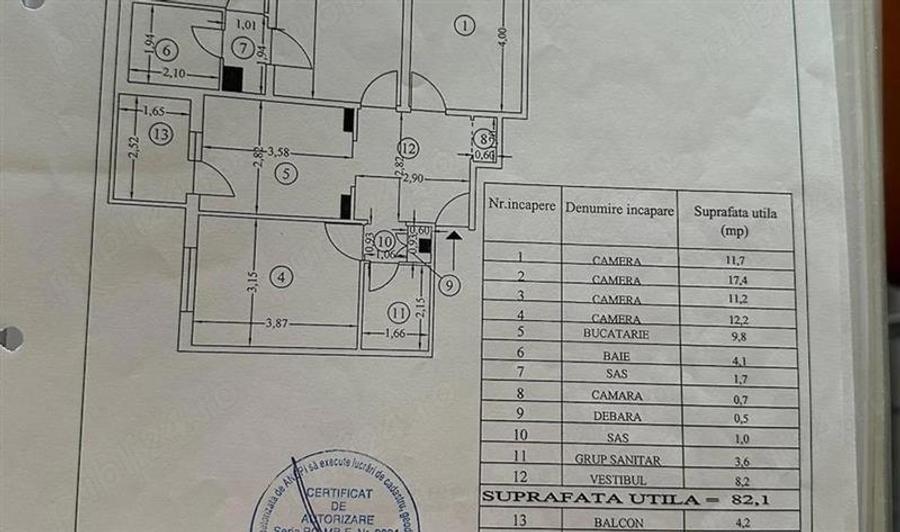 Apartament cu 4 camere decomandat în Rahova