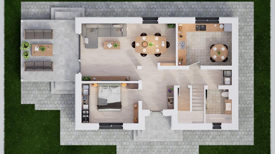 Locuință single 136 mp – compartimentare eficientă și design practic - 3