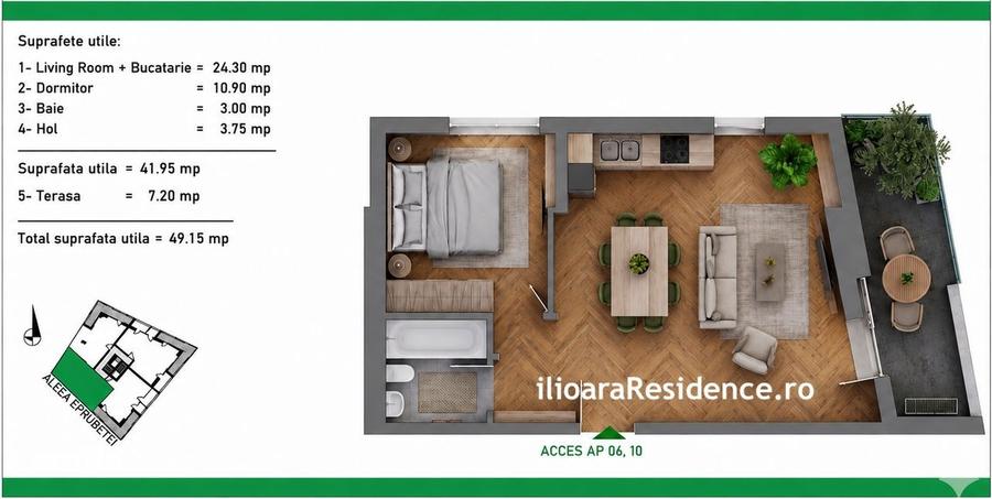 Apartament cu 2 camere în Nicolae Grigorescu